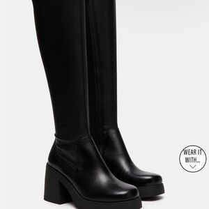 Steve Madden Berkleigh Black platform Boots size 6